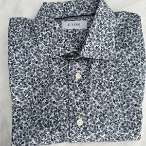 Eton Signature Floral Contemporary fit Men’s dress shirt 16.5 Slim 42 M-L